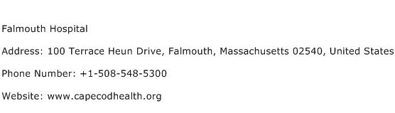 Falmouth Hospital Address Contact Number