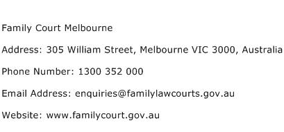 Family Court Melbourne Address Contact Number
