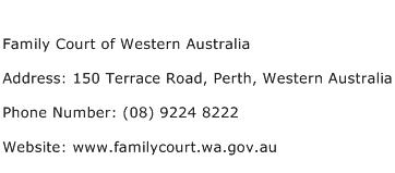 Family Court of Western Australia Address Contact Number