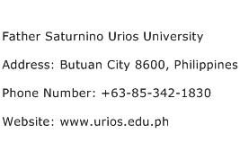 Father Saturnino Urios University Address Contact Number