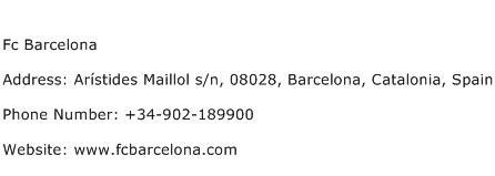Fc Barcelona Address Contact Number