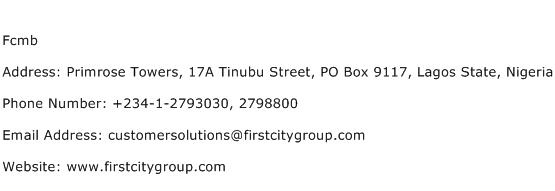 Fcmb Address Contact Number