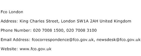 Fco London Address Contact Number