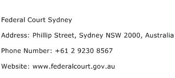 Federal Court Sydney Address Contact Number