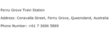 Ferny Grove Train Station Address Contact Number