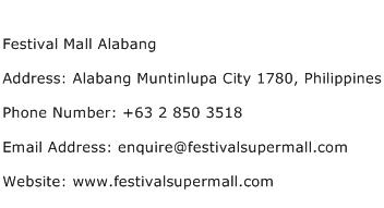 CLN - Level 2, Festival Supermall Filinvest Corporate City Alabang,  Muntinlupa City Tel. # 8503503