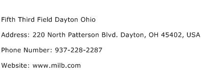Fifth Third Field Dayton Ohio Address Contact Number