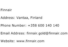 Finnair Address Contact Number