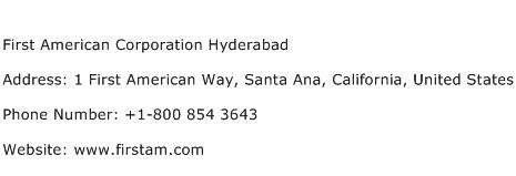 First American Corporation Hyderabad Address Contact Number