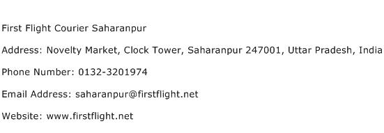First Flight Courier Saharanpur Address Contact Number