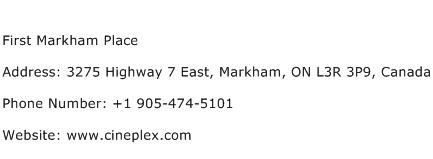 First Markham Place Address Contact Number