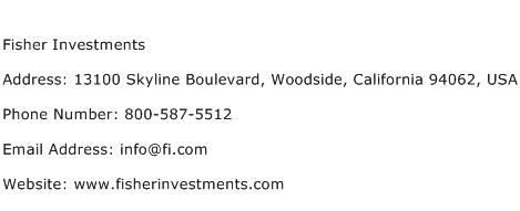 Fisher Investments Address Contact Number