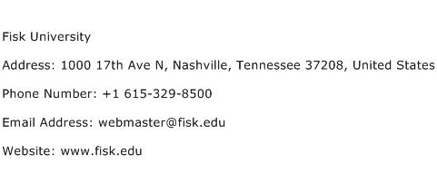 Fisk University Address Contact Number