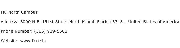 Fiu North Campus Address Contact Number