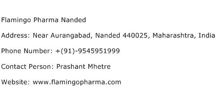 Flamingo Pharma Nanded Address Contact Number