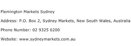 Flemington Markets Sydney Address Contact Number