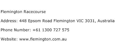 Flemington Racecourse Address Contact Number