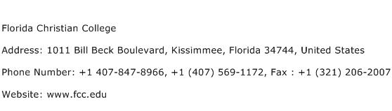 Florida Christian College Address Contact Number