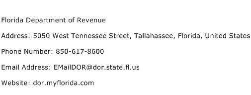 Florida Department of Revenue Address Contact Number