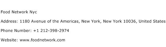 Food Network Nyc Address Contact Number