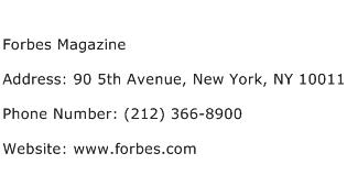Forbes Magazine Address Contact Number