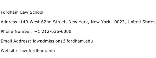 Fordham Law School Address Contact Number
