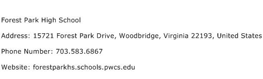 Forest Park High School Address Contact Number