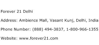 Forever 21 Delhi Address Contact Number