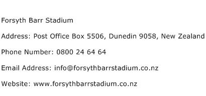 Forsyth Barr Stadium Address Contact Number