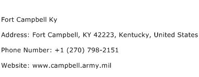 Fort Campbell Ky Address Contact Number