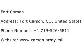 Fort Carson Address Contact Number