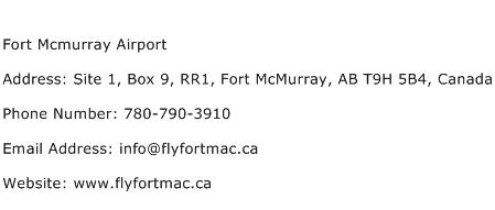 Fort Mcmurray Airport Address Contact Number