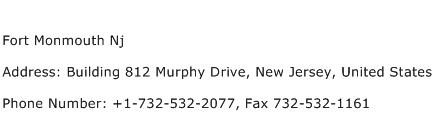 Fort Monmouth Nj Address Contact Number