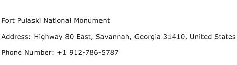Fort Pulaski National Monument Address Contact Number