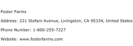 Foster Farms Address Contact Number