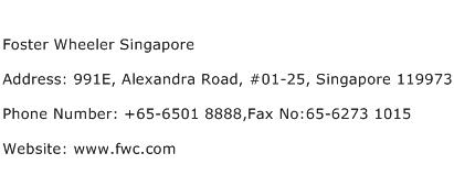 Foster Wheeler Singapore Address Contact Number