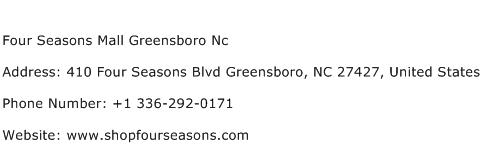 Four Seasons Mall Greensboro Nc Address Contact Number
