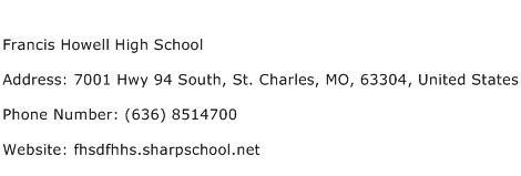 Francis Howell High School Address Contact Number