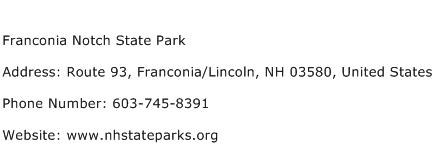 Franconia Notch State Park Address Contact Number