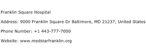 Franklin Square Hospital Address Contact Number