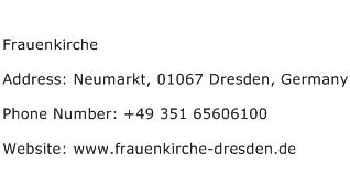 Frauenkirche Address Contact Number