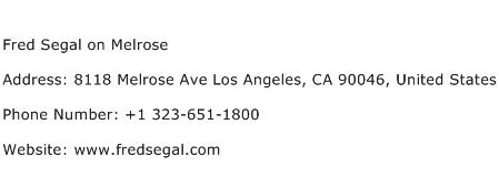 Fred Segal on Melrose Address Contact Number