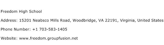 Freedom High School Address Contact Number