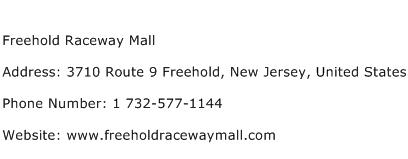 Freehold Raceway Mall Address Contact Number