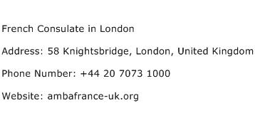 French Consulate in London Address Contact Number