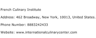 French Culinary Institute Address Contact Number