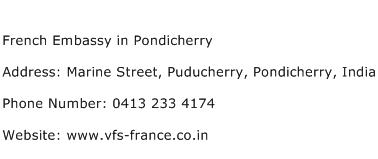 French Embassy in Pondicherry Address Contact Number