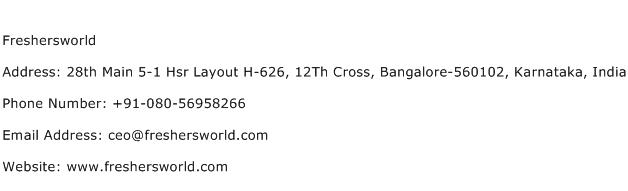 Freshersworld Address Contact Number