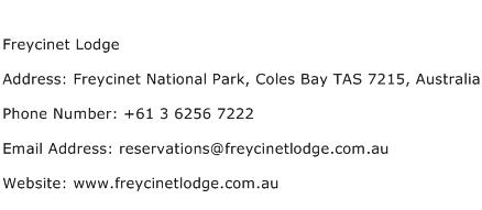 Freycinet Lodge Address Contact Number