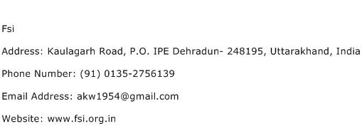 Fsi Address Contact Number